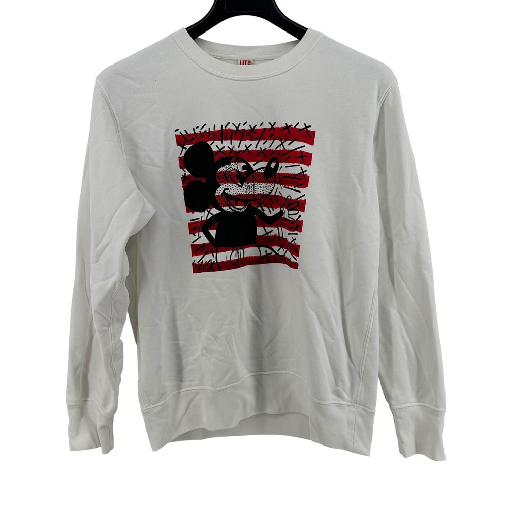 Uniqlo Mickey Mouse‎ x Keith Haring Sweatshirt Women M White Graphic Art Modern